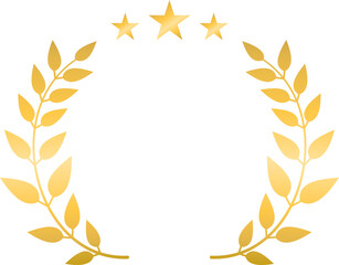 Golden laurel wreath with stars