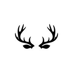 Deer Antlers Silhouette Minimalist Design.