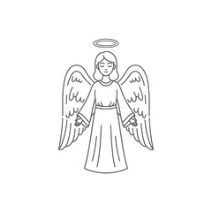 Divine Angelic Figure with Halo and Wings.
