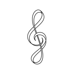 Elegant Treble Clef Musical Symbol Illustration.