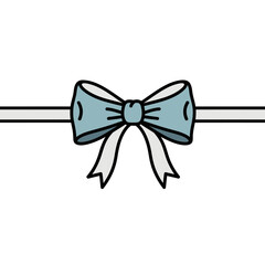 Pastel blue bow tie on a white background.
