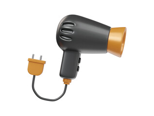 3d hair dryer icon render illustration