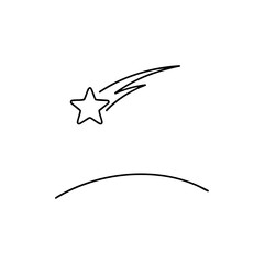 Obraz premium icon of a shooting star above snowy ground