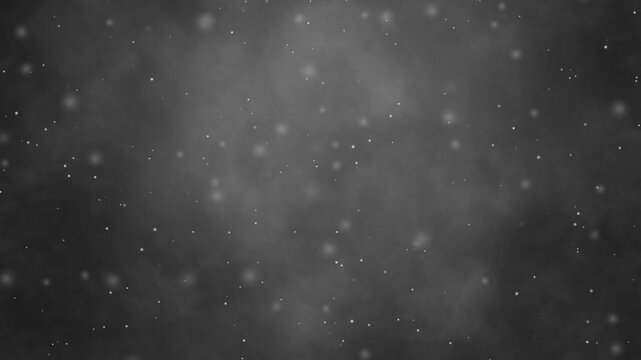 loopable abstract animation of light, fine particles against a misty, dark gray smoke background, moody, atmospheric bokeh texture