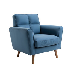 Modern Blue Armchair Design with transparent background