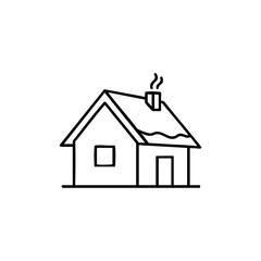 icon of a snowy cabin