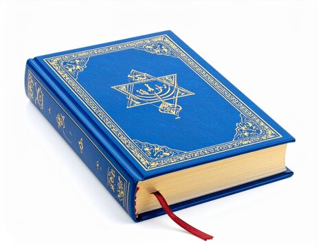 Hanukkah- real Siddur - Prayer book on a white background without shadows