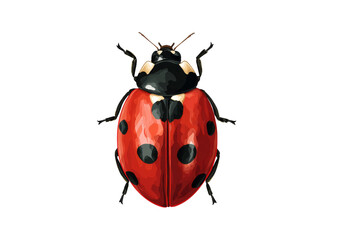 Fototapeta premium Ladybug insect with red shell and black spots
