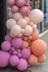 Cluser of Latex Party Balloons in Pastel Colour Festive Decor