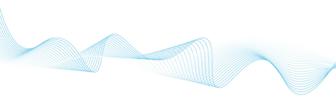 Abstract blue smooth waves on white background. Dynamic sound waves. Design elements. vector eps10