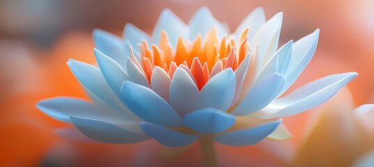 Obraz premium Tranquil Pastel Lotus Flower Art in Serene Aquatic Colors, Close-Up Nature Beauty at Its Finest