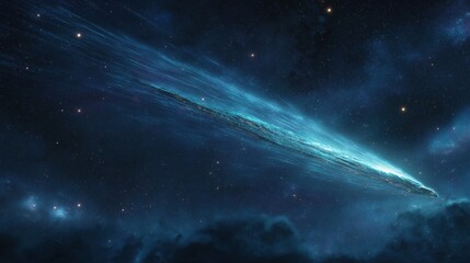 Interstellar Comet Streaking Across Deep Space, Radiating 3i Atlas Aesthetics, Ideal For NFT Covers, Sci-Fi Branding, Adobe Stock Visual Storytelling.