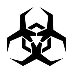 Minimalist biohazard symbol vector graphic design for science and health safety warning and caution sign with black color vector