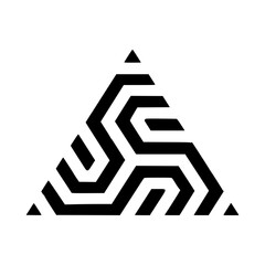 Minimalist abstract geometric triangle logo design vector illustration for company brand identity and creative art 1 vector
