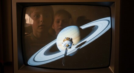 Celebration of world television day featuring space exploration and discovery theme