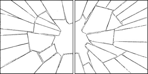 Obraz premium Black and white manga layout with shattered panel borders for dynamic comic design