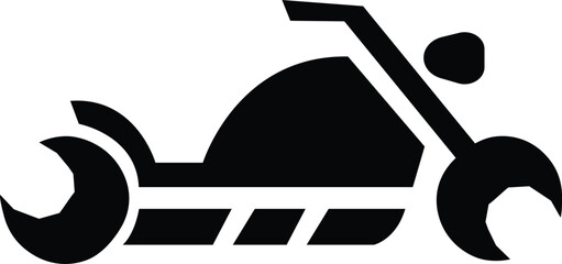 Motorcycle Chopper with Wrench Wheels Icon
