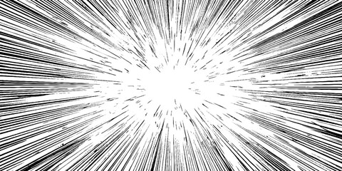 Dynamic japanese manga burst with radiating motion lines for comics and graphic novels