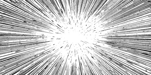 Obraz premium Dynamic japanese manga burst design with radiating motion lines for anime and comic layouts