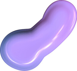 Modern Y2K chrome blob in metallic purple tone. Glossy 3D form with liquid gloss creates an abstract 3D chrome blob effect.