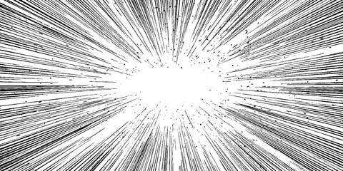 Dynamic manga motion burst with halftone texture for comic design