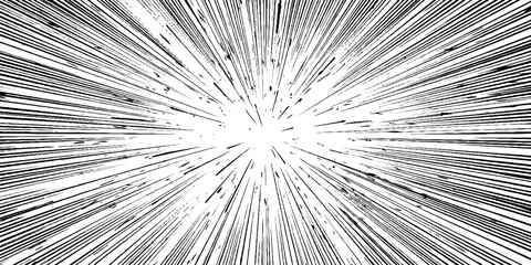 Obraz premium Dynamic manga style burst effect with radiating lines for anime comic design