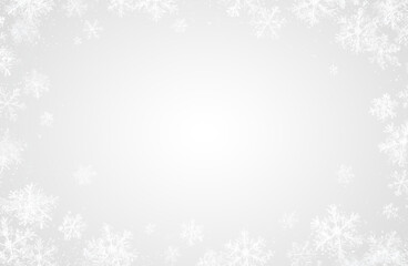 snowflakes frame snowfall border christmas winter decoration on transparent background
