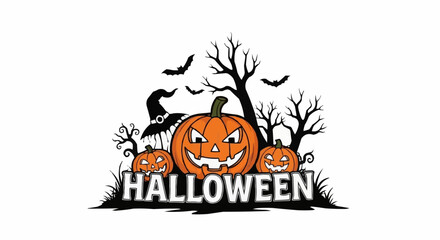 halloween background with pumpkin