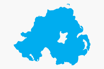 Vector graphic artwork suitable for print and web containing flat detailed map of NORTHERN IRELAND