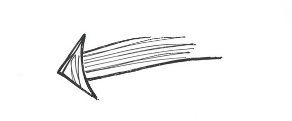 A single, hand-drawn arrow pointing right, sketched with a thick black line and slightly uneven edges,   navigation,  symbol