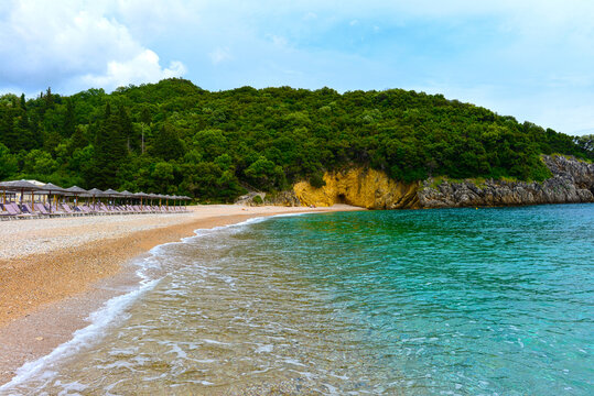 Megali Ammos Strand in Syvota/Gemeinde Igoumenitsa an der griechischen Westk&uuml;ste (Epirus) 
