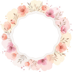 Round frame png illustration from flowers