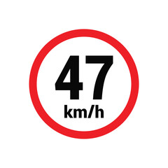 Speed limit sign 47 km h icon vector design illustration