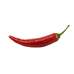 A bright red chili pepper with a slightly textured surface, isolated on transparent background