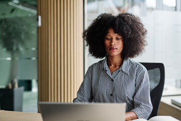 Portrait of a young businesswoman  or a young entrepreneur or a student young woman working on...