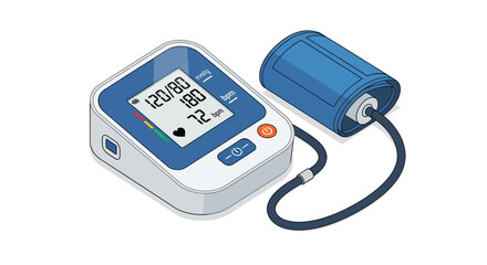 Digital Blood Pressure Monitor Illustration for Health Awareness