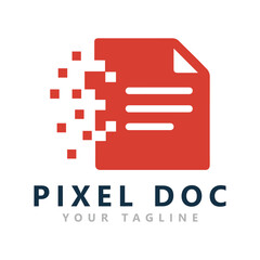 Digital document logo designs concept vector, pixel document logo template, technology data icon logo
