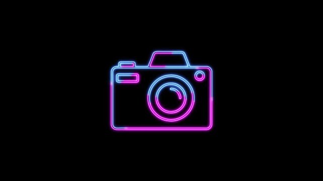 Digital Camera Icon Animation Isolated on White Background &ndash; 4K Stock Video for Photography, Media, Tech Projects