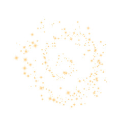 Golden Sparkle Trail On White Background