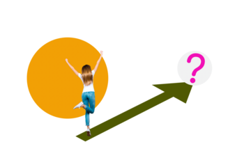 Trend artwork poster composite sketch image collage of young lady stand back arrow way mystery beginning aim target resources direction