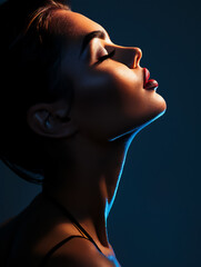 美しい横顔のポートレート