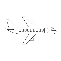 Simple airplane illustration isolated on white background