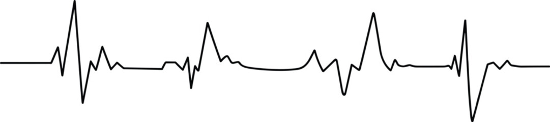 Heartbeat pulse line vector illustration showing electrocardiogram rhythm medical health monitor design for hospital, cardiology, and healthcare concept.