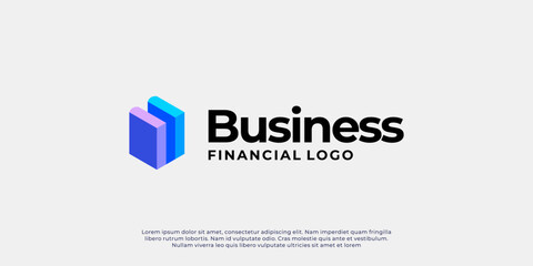 Initial B finance charts Logo vector