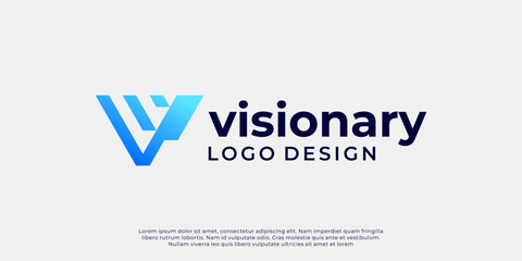 abstract letter V logo design. modern logotype V design