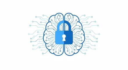 Obraz premium Secure your digital mind with advanced AI and data protection concepts