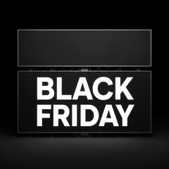 Fototapeta premium Black friday promotion concept with bold typography on dark background for shopping and discounts