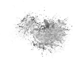 Gray Paint Splatter Watercolor Texture Shape Backdrop on Transparent Background