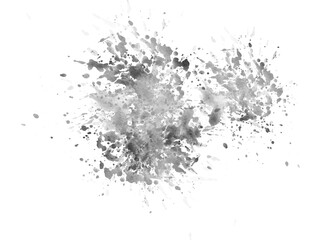 Gray Paint Splatter Watercolor Texture Shape Backdrop on Transparent Background