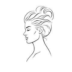 profile of a beautiful young woman